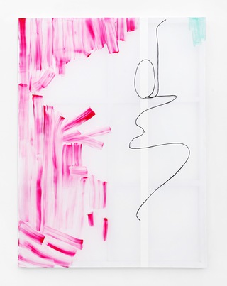 Low hanging fruis, 2023, acrylic on polyester, 200 x 150cm